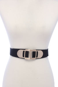 Metal Buckle PU Leather Elastic Belt