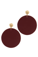 Load image into Gallery viewer, Leather Circle Post Drop Earring
