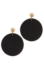 Load image into Gallery viewer, Leather Circle Post Drop Earring
