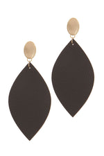 Load image into Gallery viewer, Leather Pointed Oval Post Drop Earring
