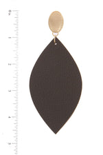 Load image into Gallery viewer, Leather Pointed Oval Post Drop Earring
