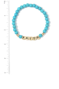 Faith Semi Precious Stone Stretch Bracelet