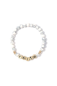 Faith Semi Precious Stone Stretch Bracelet