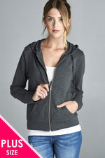 Load image into Gallery viewer, Long Sleeve Zipper French Terry Jacket with Pockets
