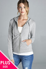 Load image into Gallery viewer, Long Sleeve Zipper French Terry Jacket with Pockets
