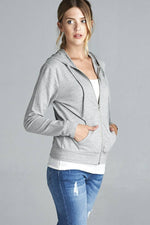 Load image into Gallery viewer, Long Sleeve Zipper French Terry Jacket with Pockets
