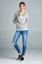 Load image into Gallery viewer, Long Sleeve Zipper French Terry Jacket with Pockets
