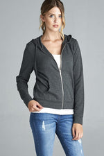 Load image into Gallery viewer, Long Sleeve Zipper French Terry Jacket with Pockets
