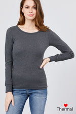 Load image into Gallery viewer, Long Sleeve Crew Neck Thermal Top
