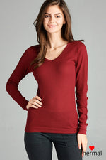 Load image into Gallery viewer, Long Sleeve V-neck Thermal Top
