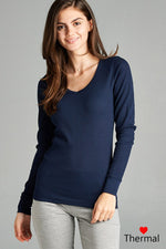 Load image into Gallery viewer, Long Sleeve V-neck Thermal Top
