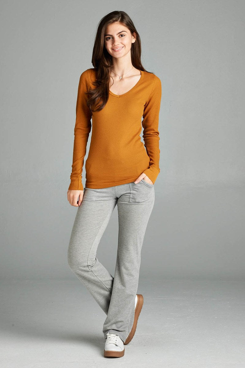 Long Sleeve V-neck Thermal Top