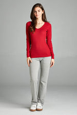 Load image into Gallery viewer, Long Sleeve V-neck Thermal Top
