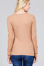 Load image into Gallery viewer, Long Sleeve V-neck Thermal Top
