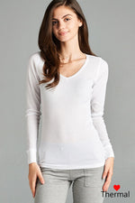 Load image into Gallery viewer, Long Sleeve V-neck Thermal Top
