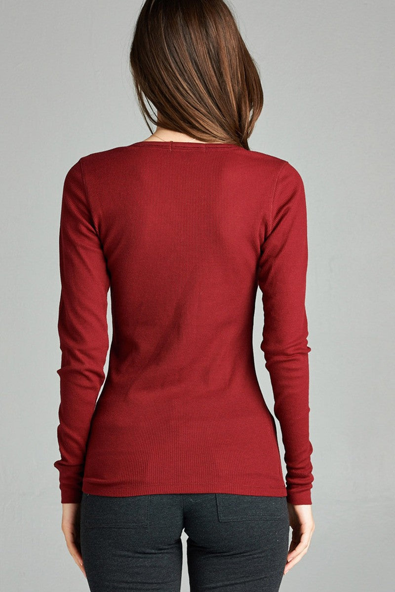 Long Sleeve V-neck Thermal Top