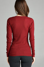 Load image into Gallery viewer, Long Sleeve V-neck Thermal Top
