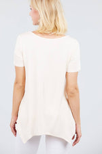 Load image into Gallery viewer, Short Sleeve Scoop Neck Button Rayon Spandex Top
