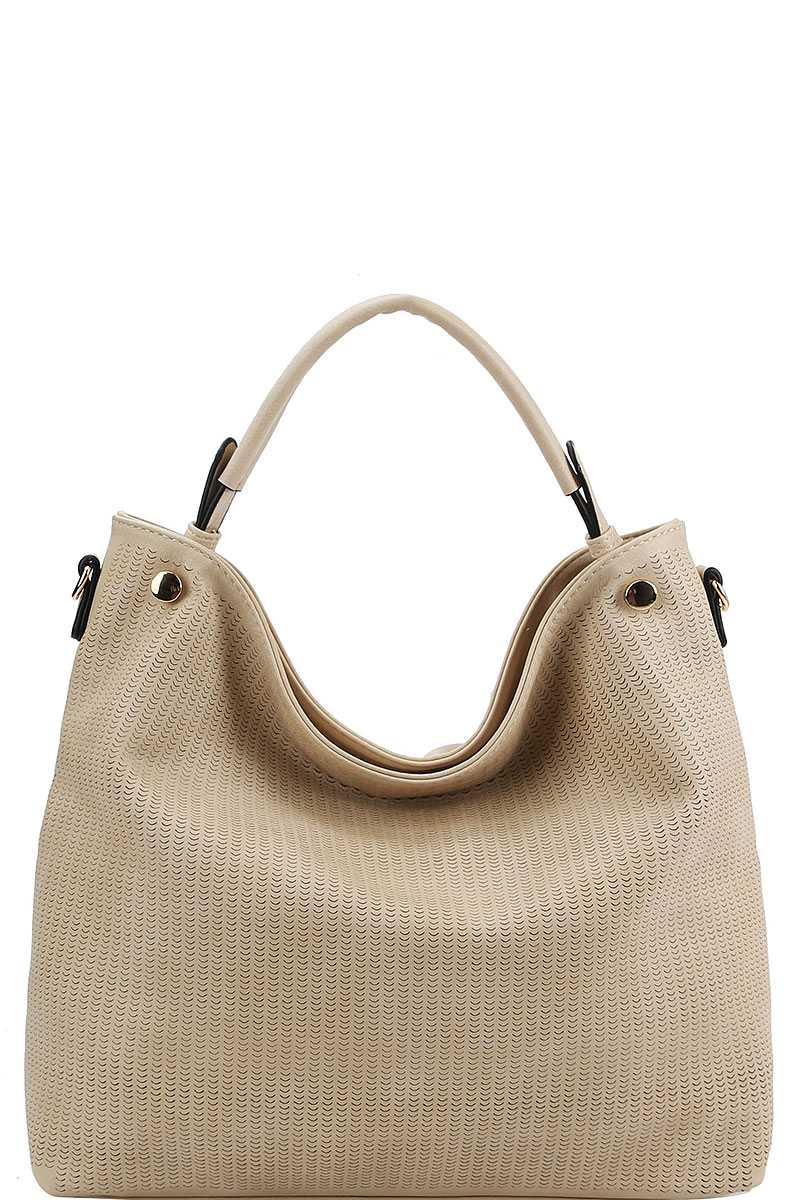 Stylish Modern Mesh Front Hobo Bag with Long Strap