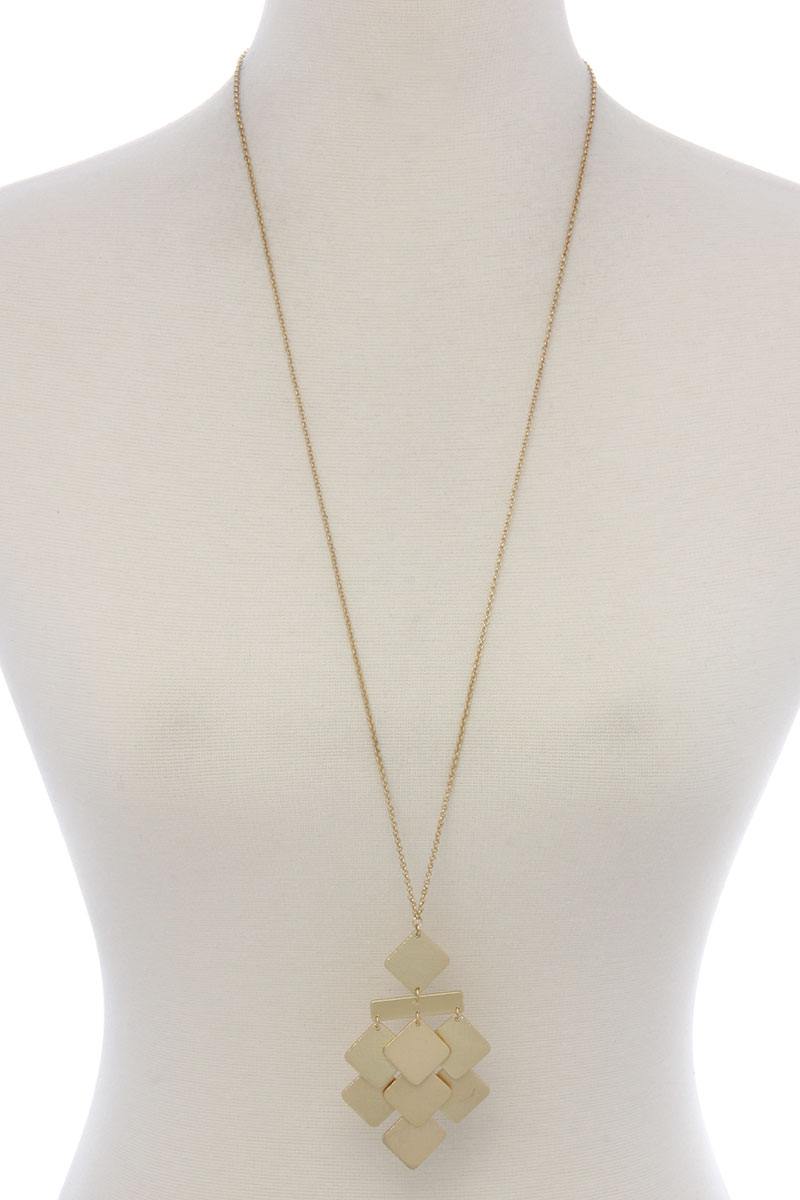 Geometric Shape Pendant Long Necklace