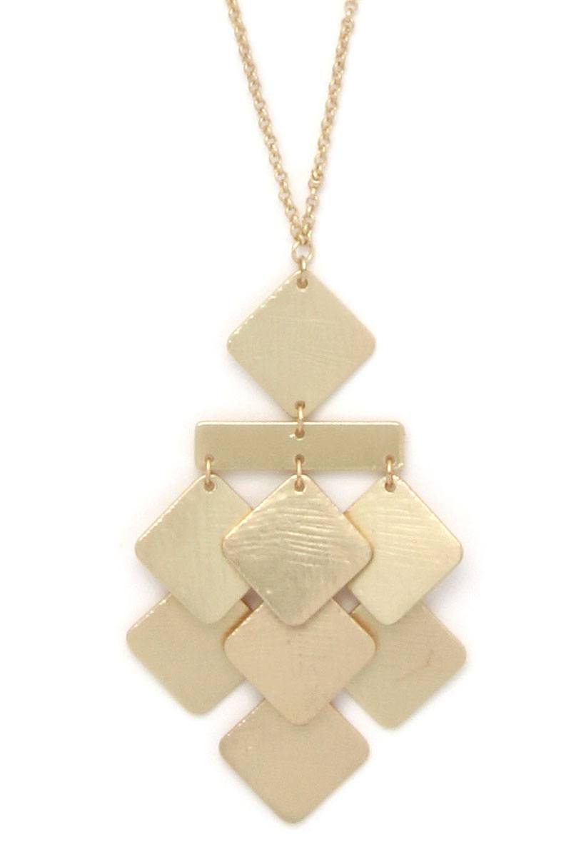 Geometric Shape Pendant Long Necklace