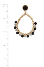 Load image into Gallery viewer, Circle Beaded Post Drop Earring
