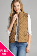 Load image into Gallery viewer, Quilted Padding Vest With Suede Piping Details
