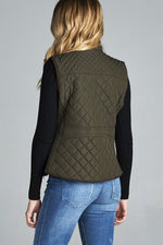 Load image into Gallery viewer, Quilted Padding Vest With Suede Piping Details
