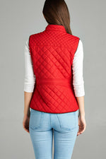 Load image into Gallery viewer, Quilted Padding Vest With Suede Piping Details
