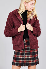 Load image into Gallery viewer, Hoodie Side Pocket Faux Fur Zip-up Jacket
