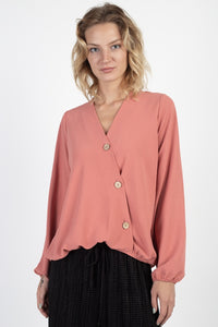 Asymmetrical Button Front Top