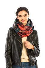 Load image into Gallery viewer, Plaid Print Infinity Scarf
