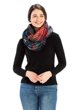 Load image into Gallery viewer, Plaid Print Infinity Scarf
