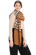 Load image into Gallery viewer, Pleated Plaid Pattern Scarf
