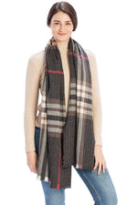 Load image into Gallery viewer, Pleated Plaid Pattern Scarf
