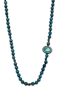 Multi Beaded Stone Long Necklace