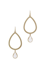 Load image into Gallery viewer, Textured Metal Cut Out Teardrop Earring
