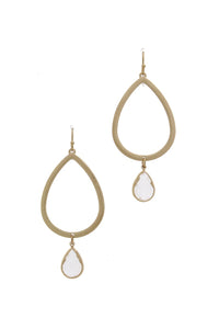 Textured Metal Cut Out Teardrop Earring