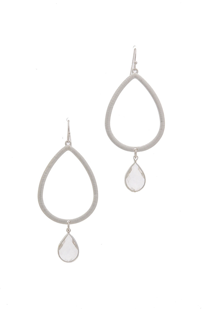 Textured Metal Cut Out Teardrop Earring