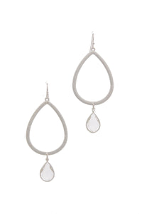 Textured Metal Cut Out Teardrop Earring