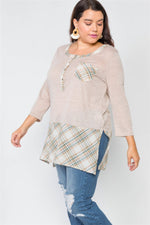 Load image into Gallery viewer, Plus Size Plaid Combo Plus Size Top
