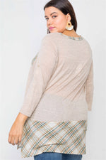 Load image into Gallery viewer, Plus Size Plaid Combo Plus Size Top
