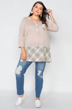 Load image into Gallery viewer, Plus Size Plaid Combo Plus Size Top
