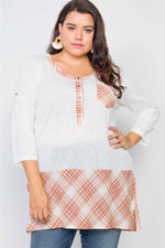 Load image into Gallery viewer, Plus Size Plaid Combo Plus Size Top
