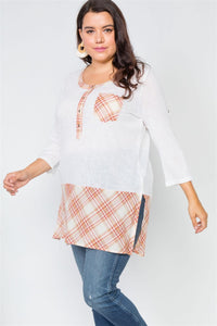 Plus Size Plaid Combo Plus Size Top