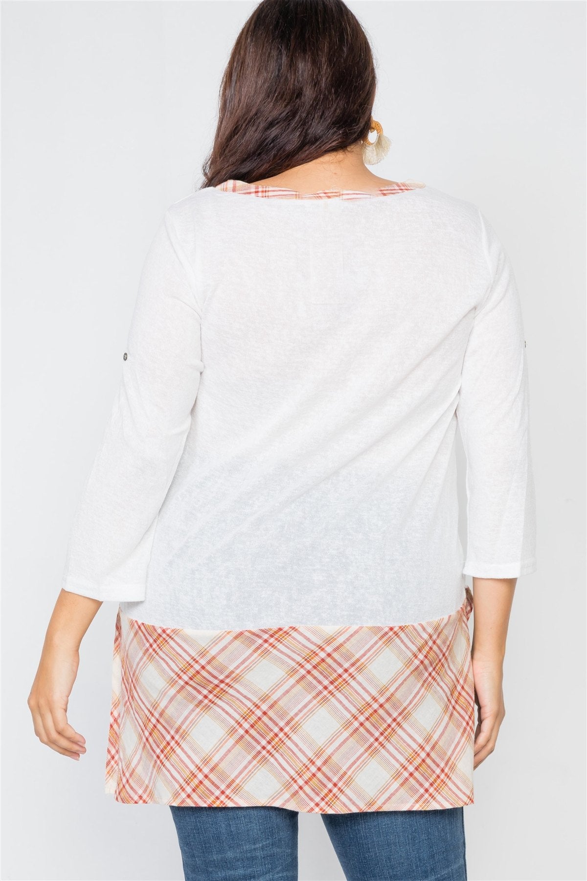 Plus Size Plaid Combo Plus Size Top