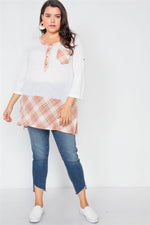 Load image into Gallery viewer, Plus Size Plaid Combo Plus Size Top
