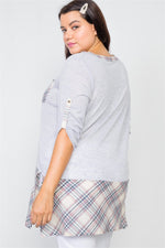 Load image into Gallery viewer, Plus Size Plaid Combo Plus Size Top
