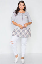 Load image into Gallery viewer, Plus Size Plaid Combo Plus Size Top
