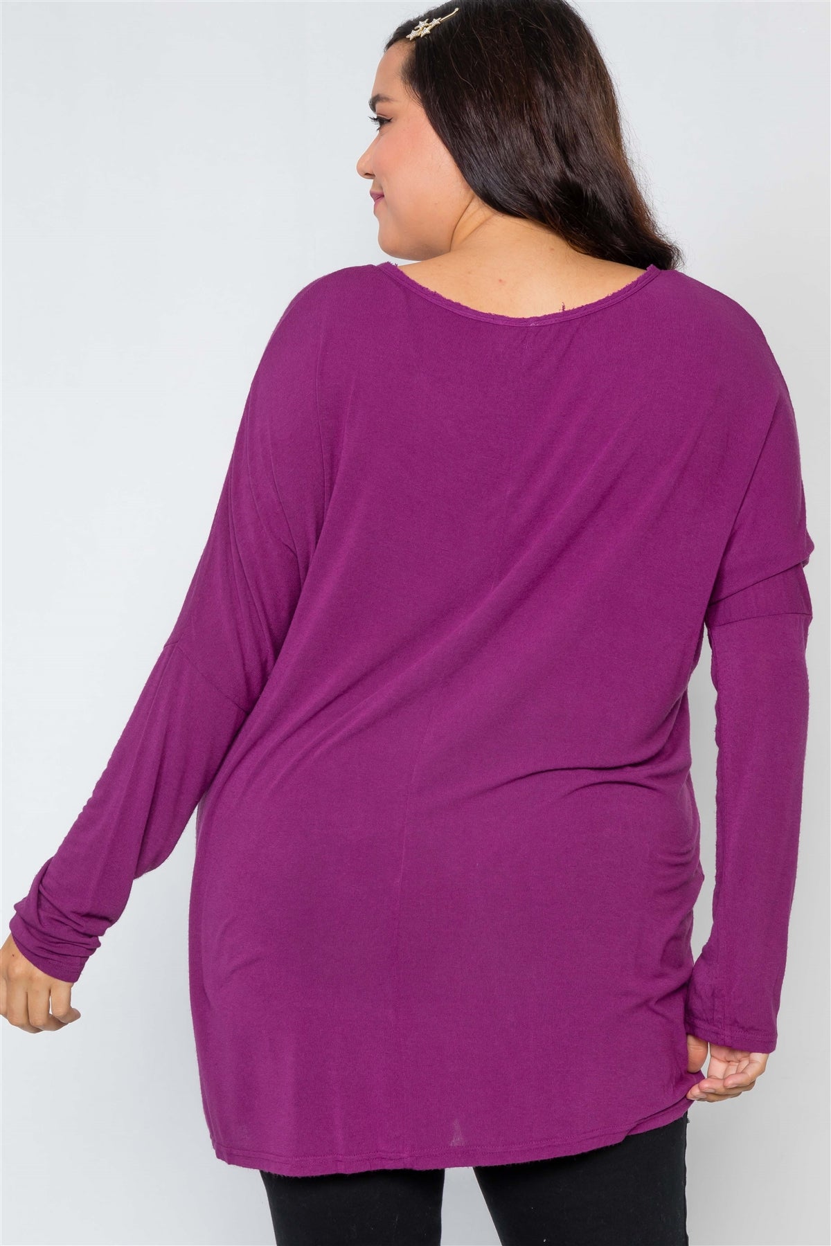 Plus Size Basic Over Sized Long Sleeve Top